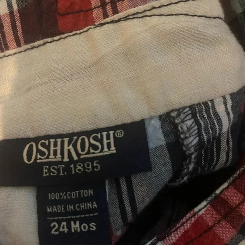 Oshkosh B’Gosh Plaid Shortalls